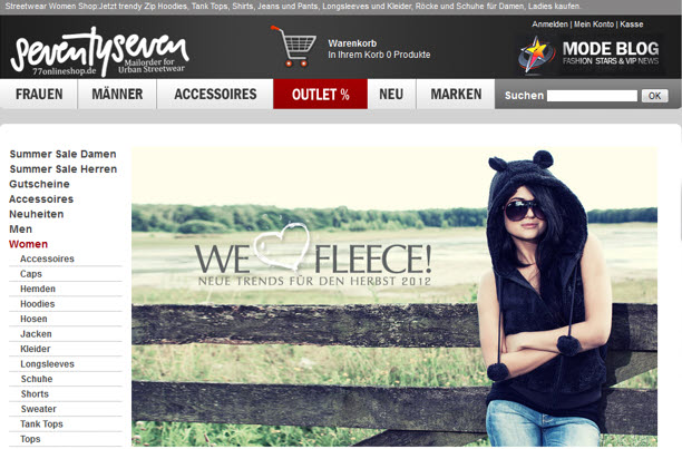 77onlineshop.de Neue Trends Herbst 2012