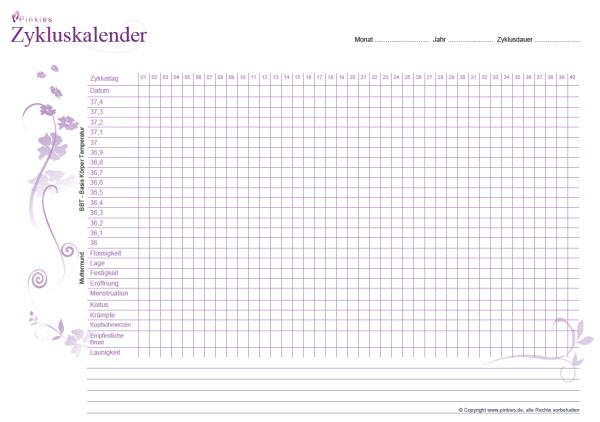 Zykluskalender Vorschau