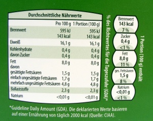 Aldi Tofu Nährwerte