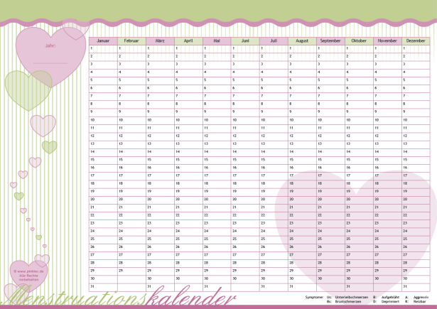 Menstruationskalender Candy-Herz Preview