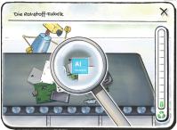 Die Rohstoff-Fabrik: Mit einer Lupe suchen die Besucher in den Einzelteilen zerlegter alter Elektrogeräte nach wertvollen Rohstoffen. © Fraunhofer