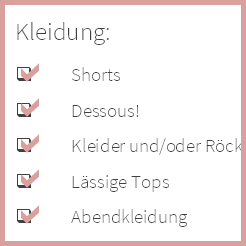 Checkliste für Flitterwochen