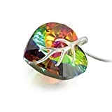 Eine Silberkette aus 925 Silber mit original Swarovski® Elements Herz Anhänger, mehrfarbig