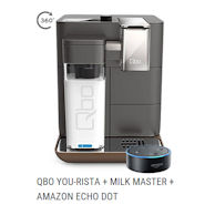 Qbo You-Rista Kaffeemaschine inklusive Gratis Amazon Echo Dot und Milk Master