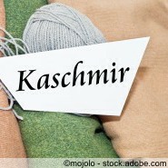 Kaschmir-Wolle mit Schild