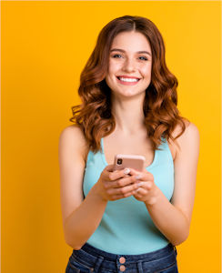 Frau mit Smartphone Business