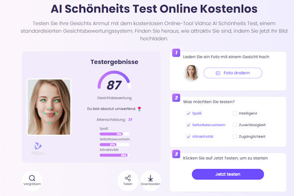 KI Schönheitstest - Teste deine Schönheit,