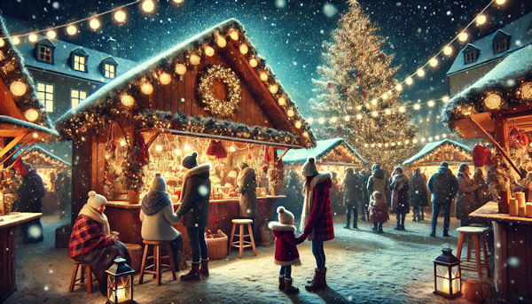 weihnachtsmarkt familie mit kinder