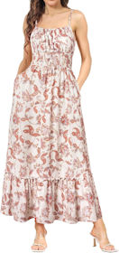 GRACE KARIN Damen Ärmellos Blumenkleid Maxikleid