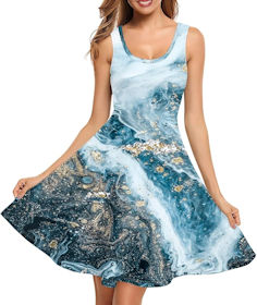 SCRAWLGOD Damen Tank Kleid Sommer